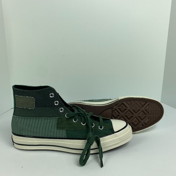 Converse Chuck 70 Hi Mono Patchwork Black Forest Green Size 9.5-11 Mens 167138c